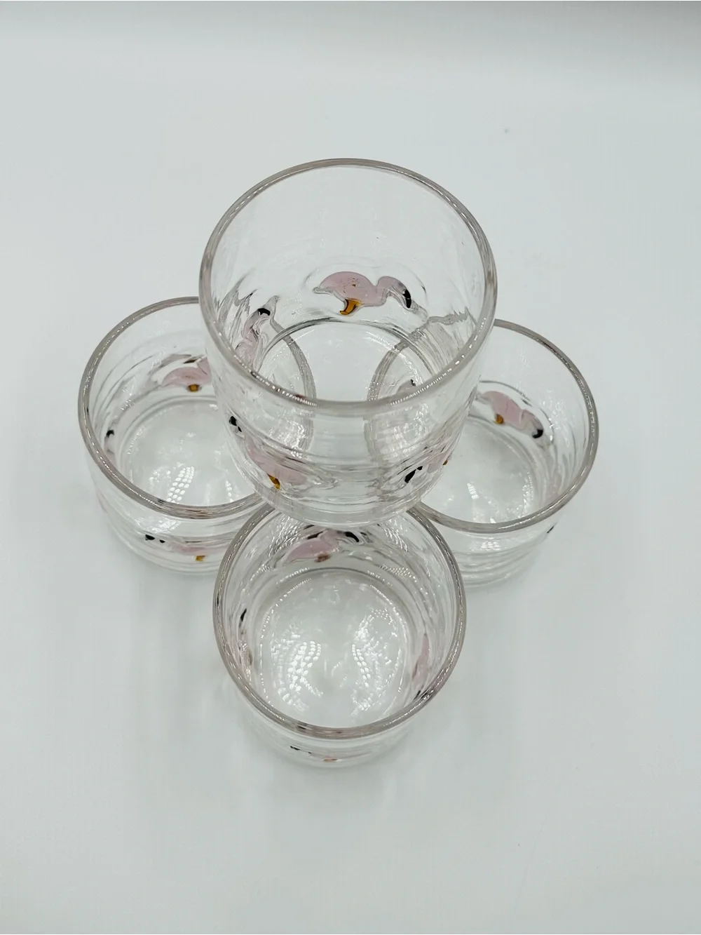 Pink Flamingo Glass Tumbler - Set of 4
